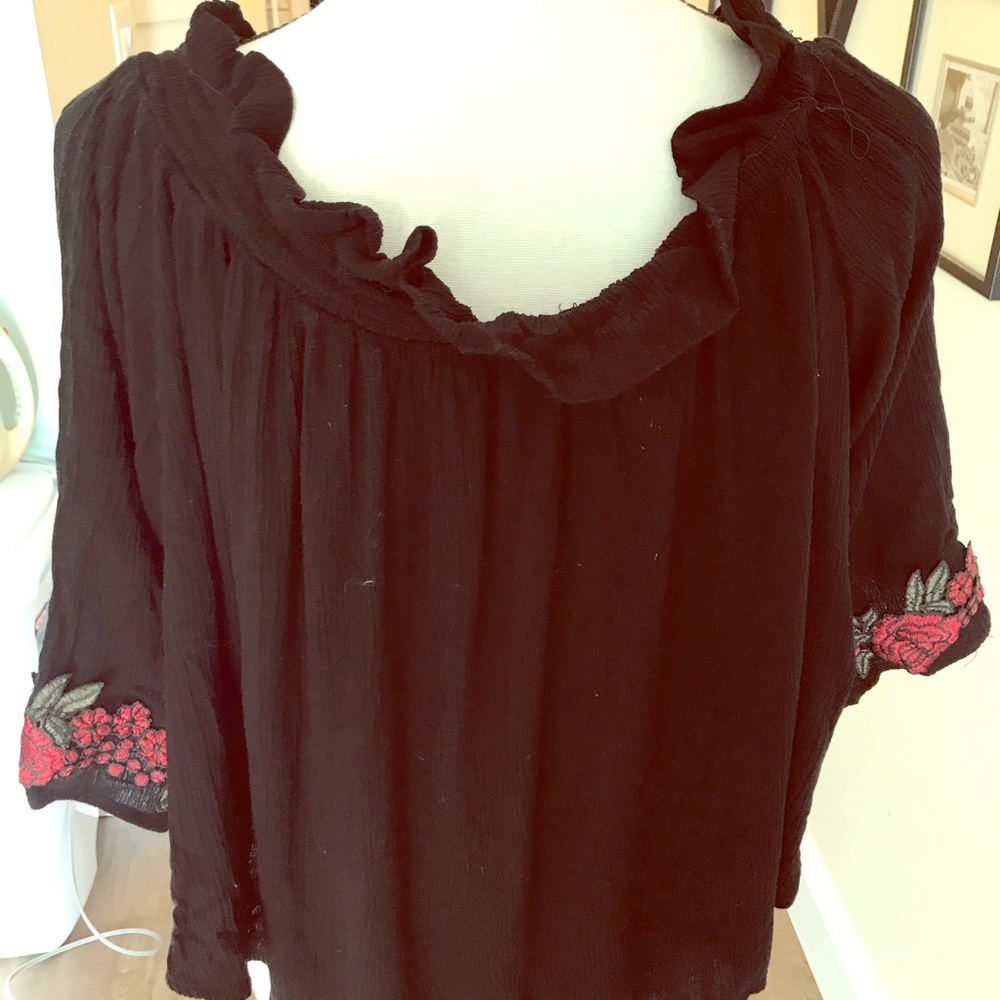 Black and Red off the shoulder top